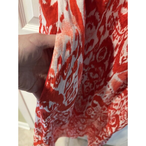 Chicos Dress Womens 0 Sz XS Ikat Maxi Sleeveless Gauze Scarlet Coastal Boho New - Picture 2 of 8